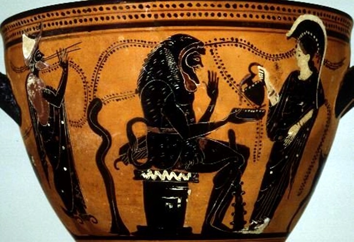 Herakles&rsquo;in Augias&rsquo;ın yıllardır temizlenmemiş ahırlarını nehir yatağını değiştirerek temizlediği mitolojik sahne.