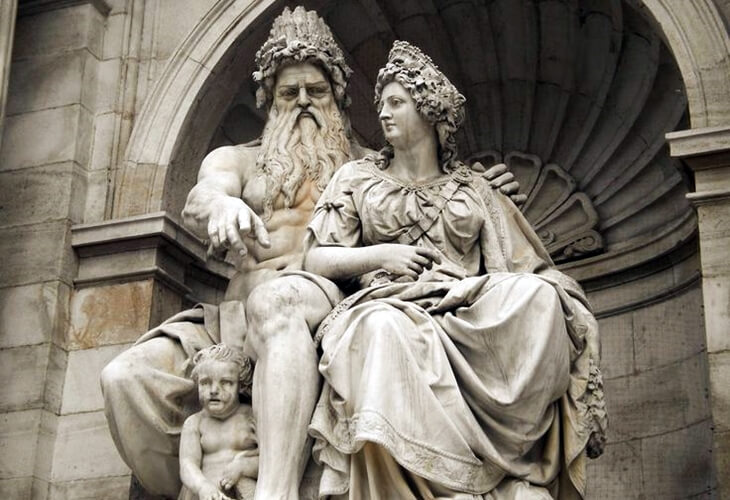 Hera ve Zeus sahnesi – Yunan mitolojisinde evlilik tanrıçası Hera