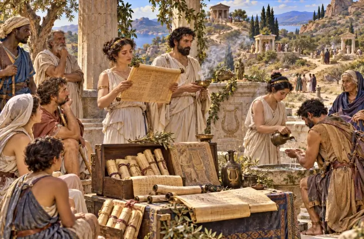 Orphik gelenekte arınma töreni sırasında Orpheus’a atfedilen metinler ve ritüellerle ilgilenen insanlar